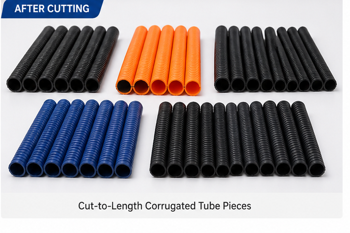 Automatic Plastic Tube Cutting Machine HX-085M finished cutting result