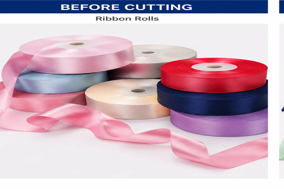 Automatic Thin Ribbon Tape Cutting Machine HX-CHS04 input material before cutting