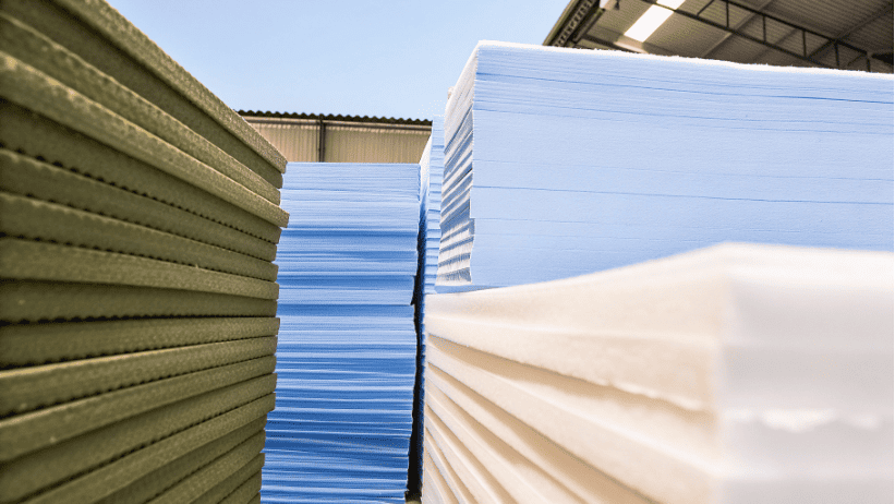 Neat stack of protective packaging sheets