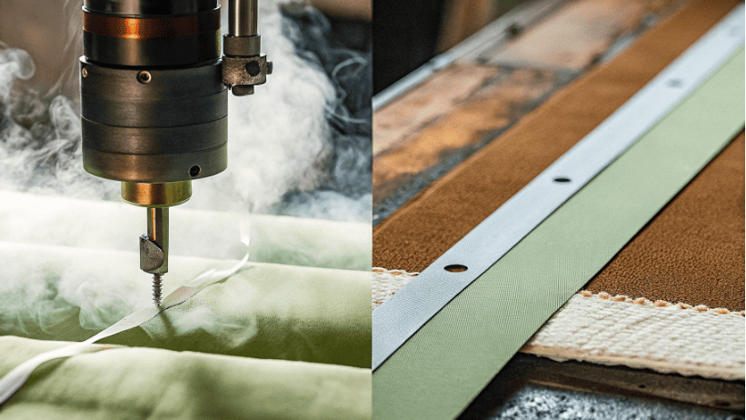 Diagram showing smoke settling on white fabric causing stains