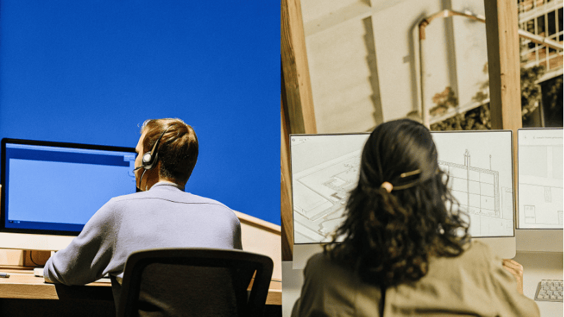 Mark and Cherry discussing production plans over video call