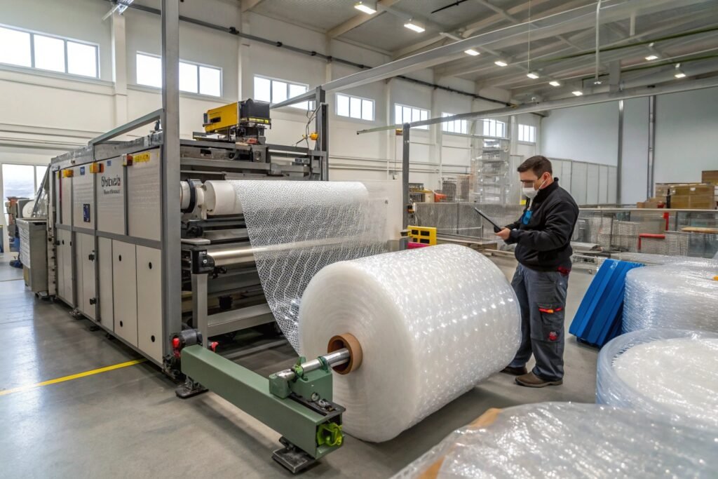 Custom bubble wrap cutting machine for industrial packaging automation