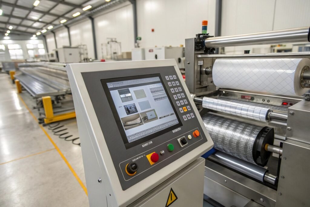 Bubble wrap cutting and perforation equipment for packaging manufacturing