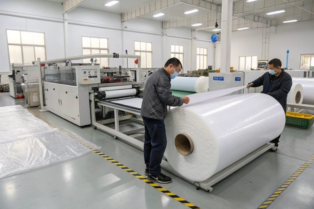 Industrial cutting machine feeding area protected by optical proximity sensor system