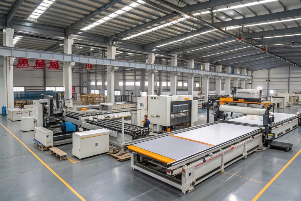 Industrial bubble wrap converting machine with large protective packaging rolls