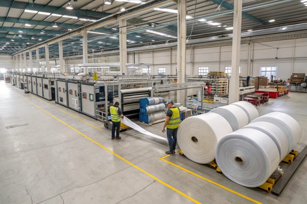 High speed bubble wrap sheeting and punching machine for packaging automation