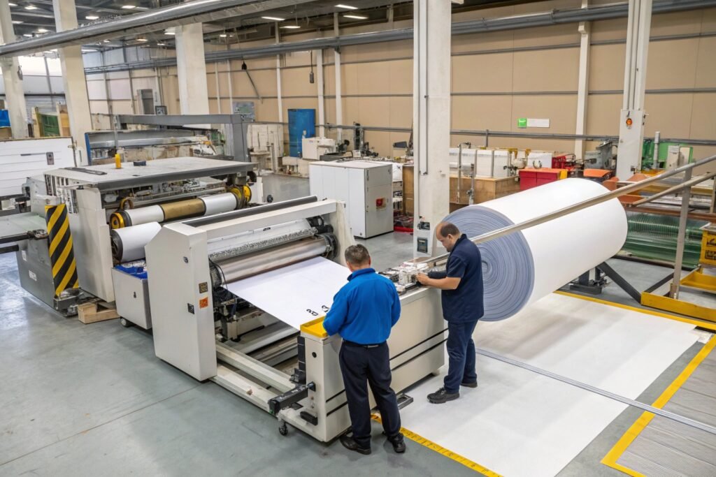 Automatic roll to sheet cutting machine maintenance and troubleshooting process
