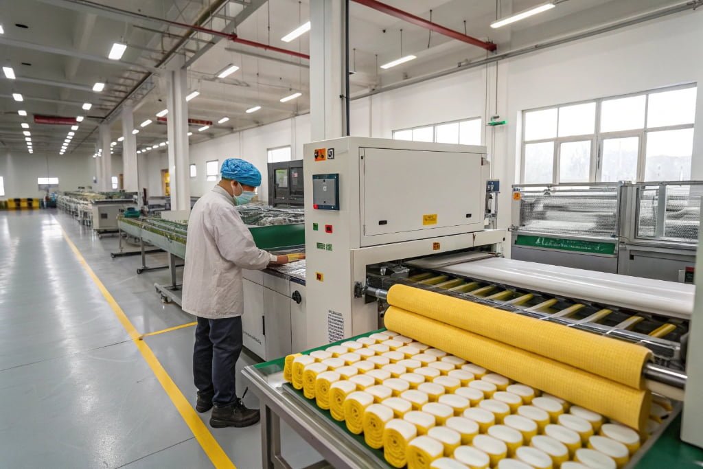Automatic webbing angle cutting machine compared with manual cutting machine