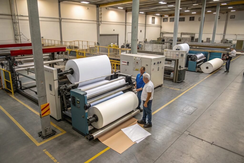 Roll to sheet cutting machine width comparison for cost evaluation