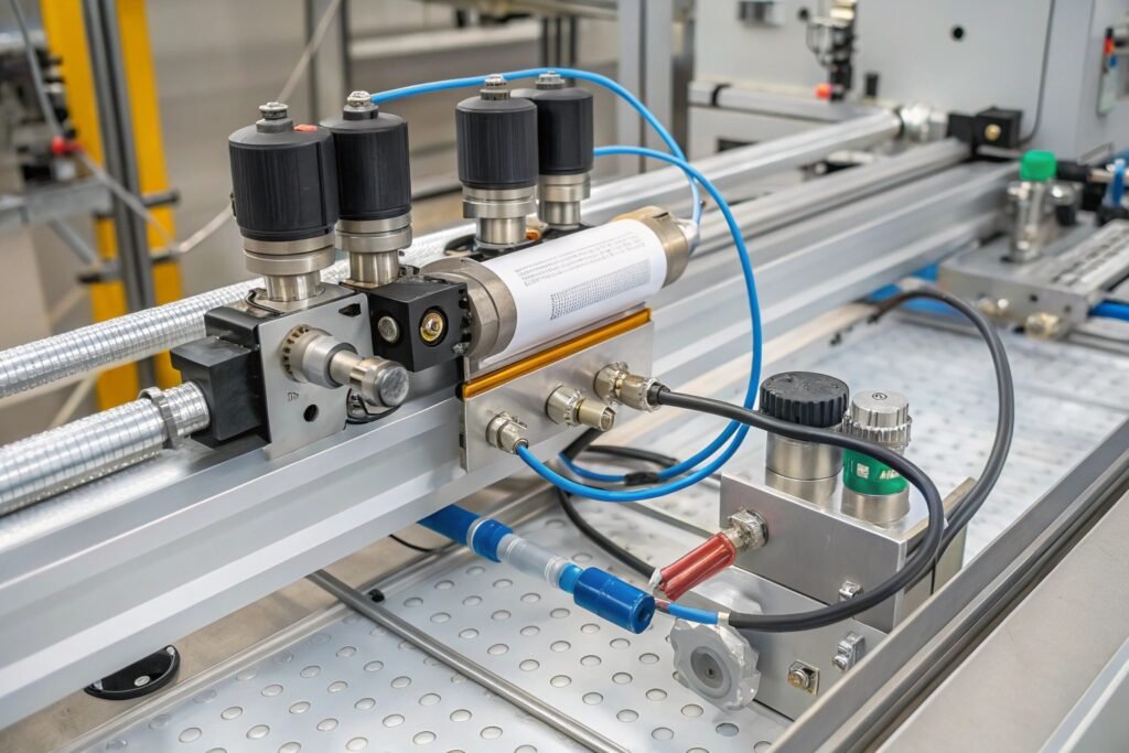 Pneumatic cutting system maintenance for consistent bubble wrap cutting quality