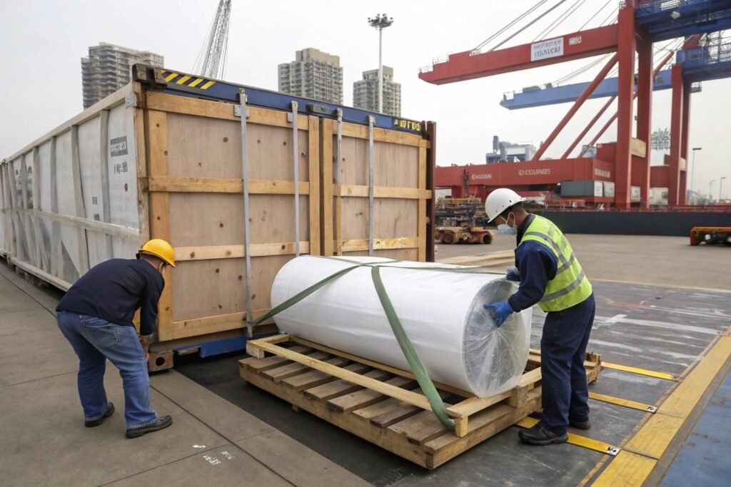 Factory acceptance testing for bubble roll sheeting machine quality verification
