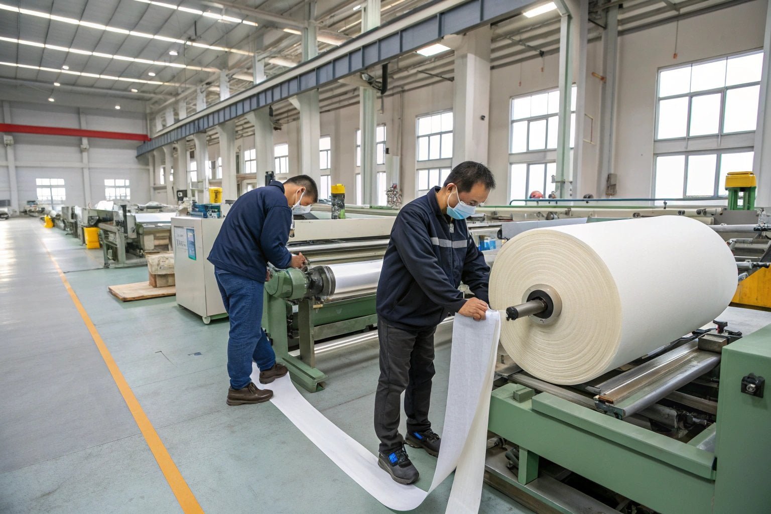 Automatic Kraft Paper PVC Film Roll to Sheet Cutting Machine HX-1500 input material before cutting