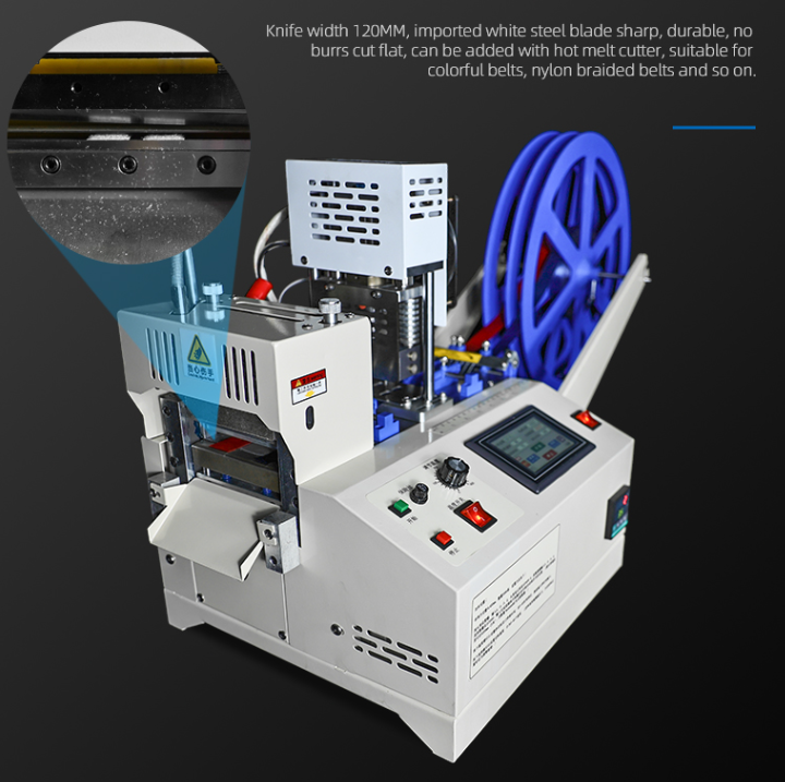 Blade alignment inspection for automatic webbing angle cutting machine