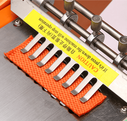 Hot Knife Cutting Controller Digital controller interface on hot knife nylon cutting machine for production parameter adjustment