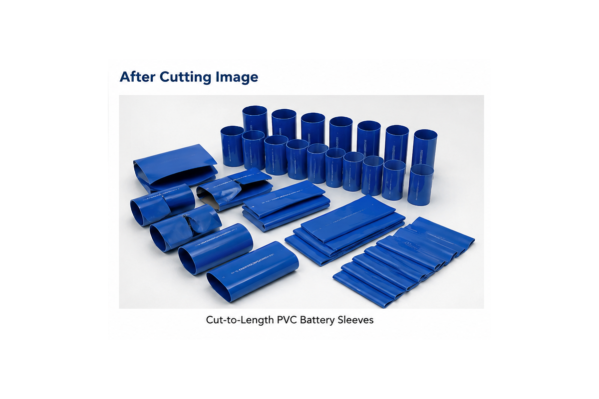 PVC Lithium Battery Heat Shrink Film Printing & Cutting Machine HX-200DK-C1 finished cutting result